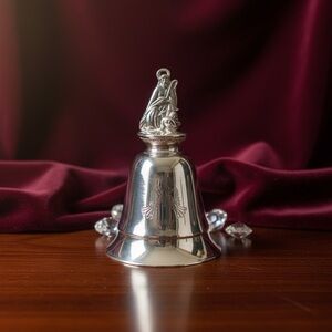 Silver Decorative Bell with Figurine Top